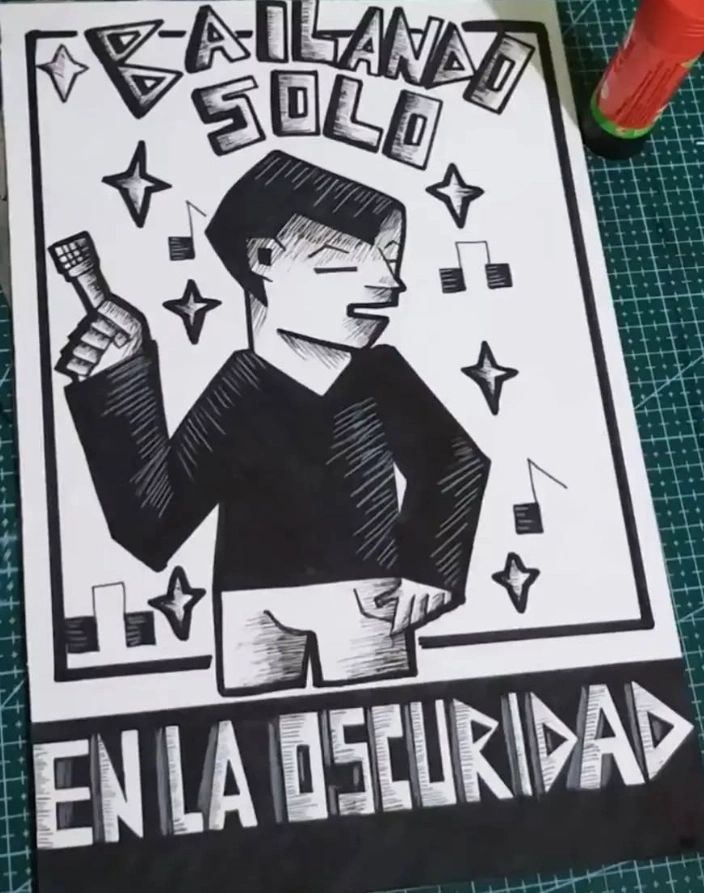 Afiche Bailando Solo del vocalista Álvaro López