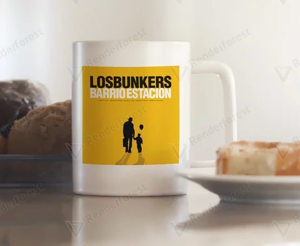 Taza del Álbum Barrio Estación del grupo Los Bunkers